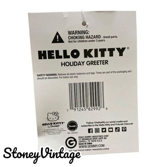 Sanrio Hello Kitty CHRISTMAS GREETER 20” Miss Santa Suit with Gift Present - Picture 5 of 9